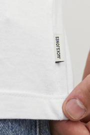 thumbnail: Set van 5 zwart en witte heren JACK & JONES ESSENTIALS T-shirt van katoen met effen, korte mouwen en ronde hals