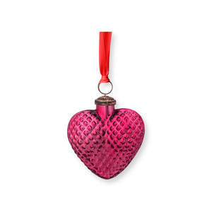 kerstornament hart roze (9,5x5 cm)