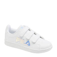 Witte meisjes Fila sneakers van imitatieleer met klittenband en logo