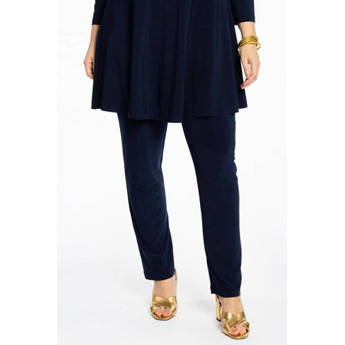 YOEK slim fit broek van travelstof DOLCE donkerblauw afbeelding