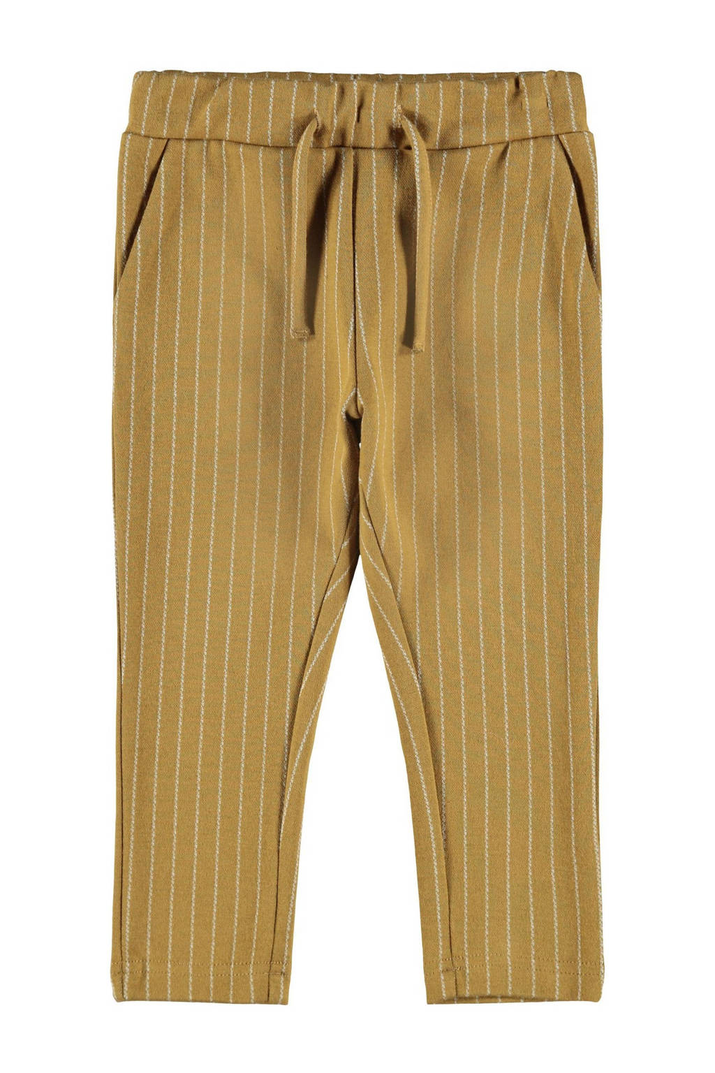 NAME IT MINI broek NMMNICOLAJ met krijtstreep okergeel, Okergeel