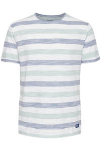 Blauw en witte heren Blend Big gestreept T-shirt Plus Size van katoen met korte mouwen en ronde hals