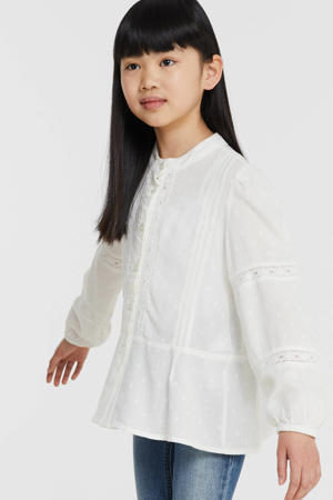 blouse NKFNARIDE met borduursels wit