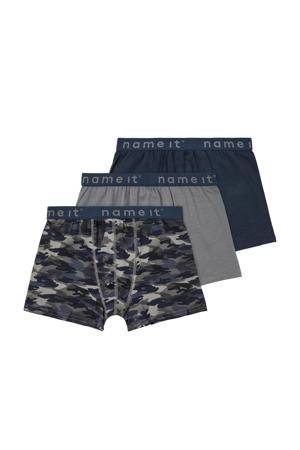   boxershort - set van 3 donkerblauw/grijs melange