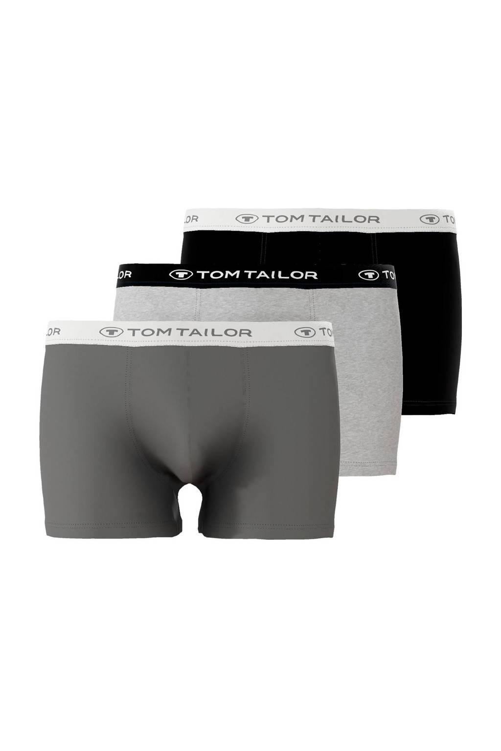 Tom Tailor boxershort (set van 3), Grijs/zwart