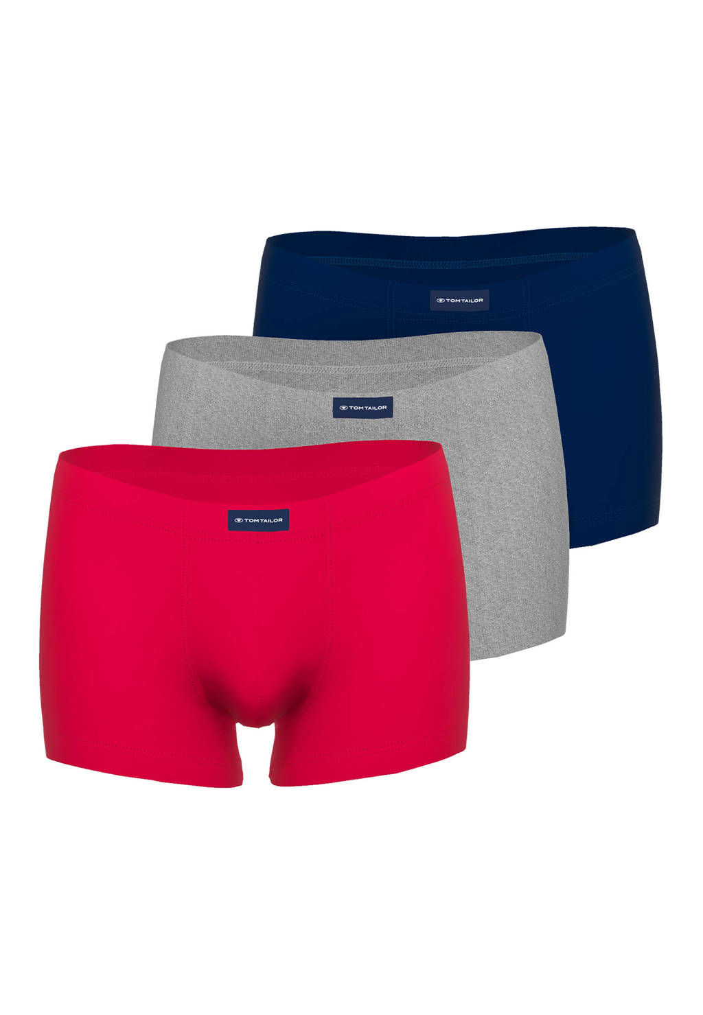 Tom Tailor boxershort (set van 3), Grijs/rood/zwart
