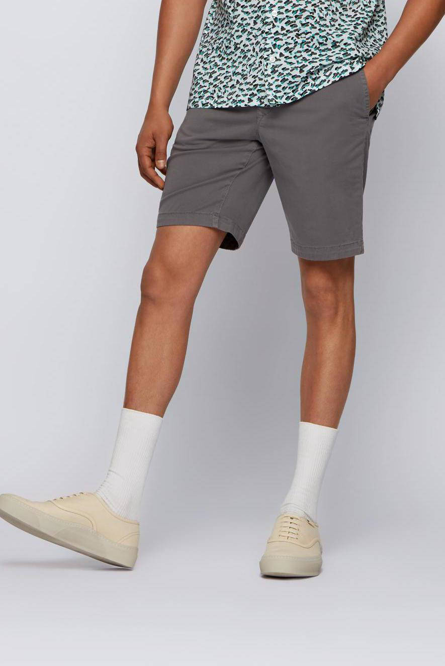 HUGO BOSS lounge broek kort (dun), heren lounge short, grijs - Gratis  verzending en retour