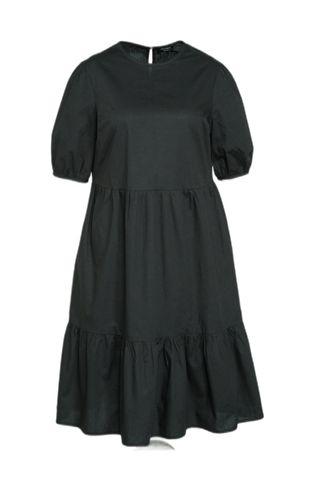 JD Williams A-lijn jurk met volant zwart, Zwart