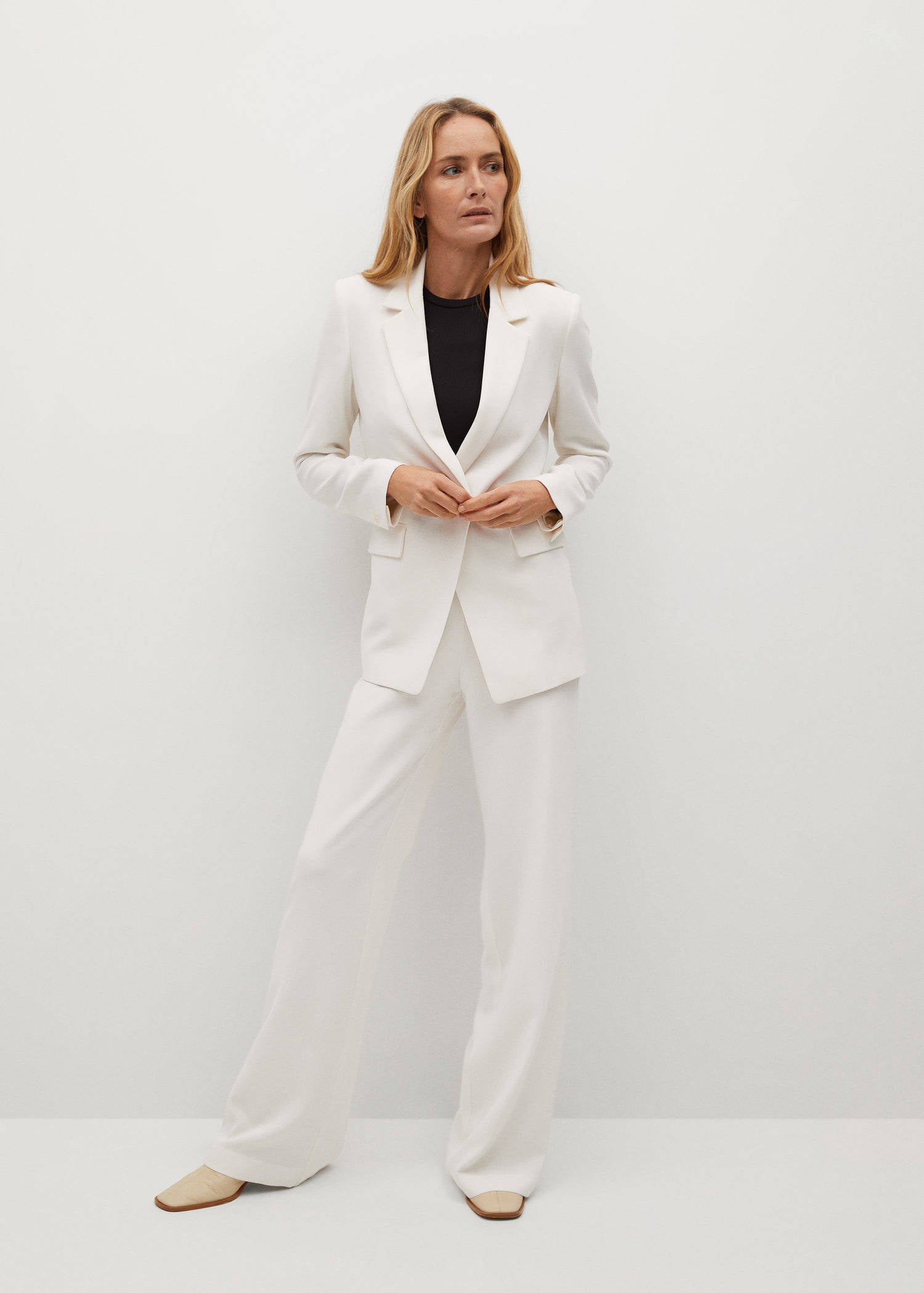 Mango high waist wide leg pantalon wit | wehkamp