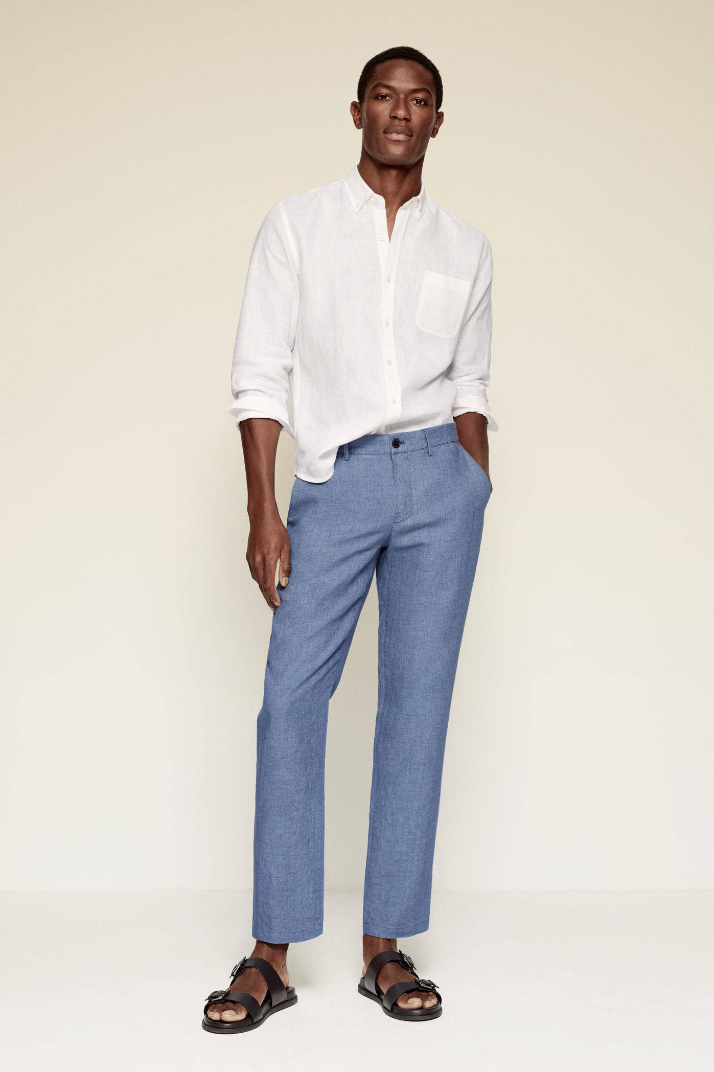Mango Man slim fit pantalon lichtblauw | wehkamp
