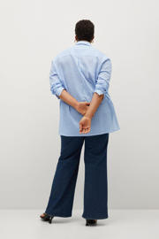 thumbnail: Mango Plus Size gestreepte geweven blouse lichtblauw/wit
