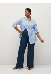 thumbnail: Mango Plus Size gestreepte geweven blouse lichtblauw/wit