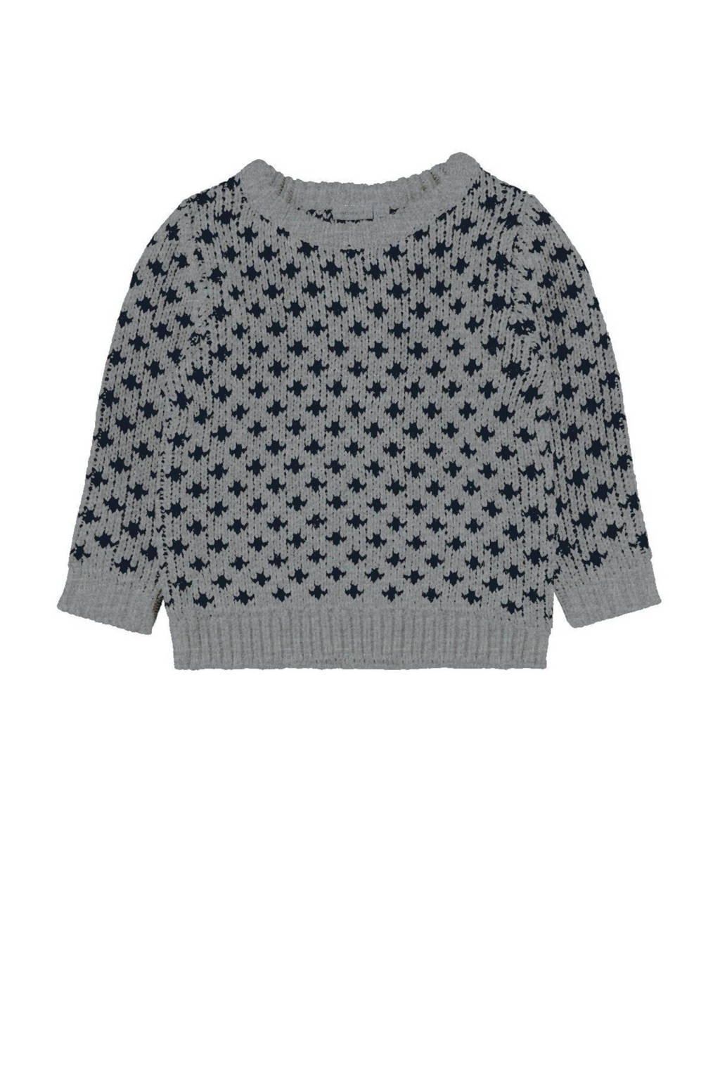 NAME IT MINI trui NMMOSMO met biologisch katoen grijs melange, Grijs melange