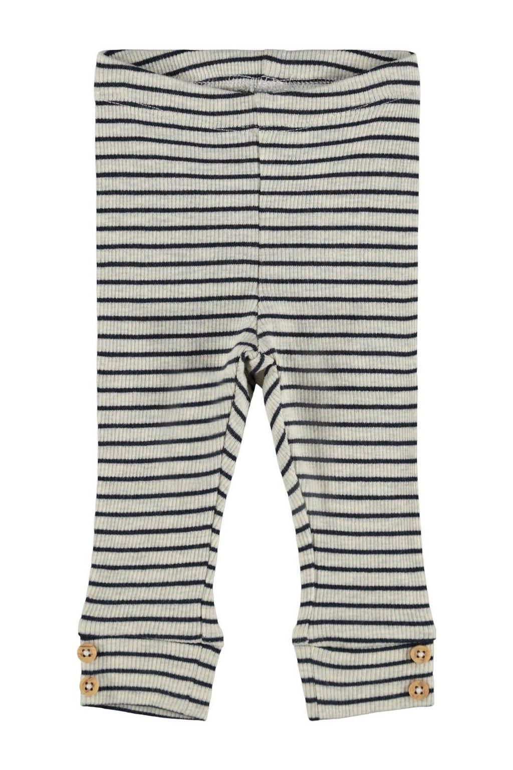 NAME IT BABY baby gestreepte broek NBNOLAMA met biologisch katoen beige/donkerblauw, Beige/donkerblauw