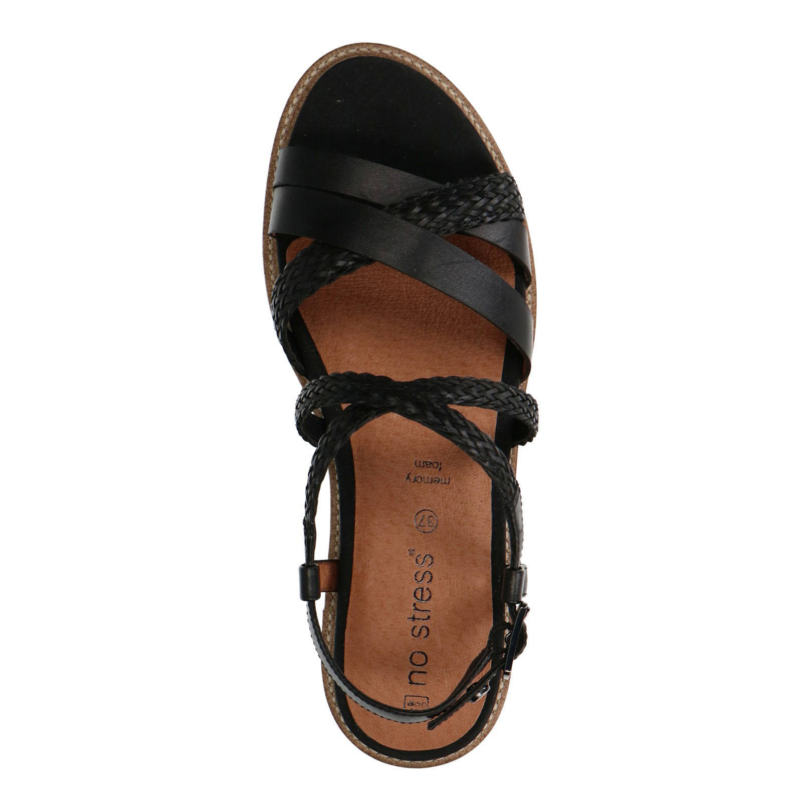 No Stress leren sandalen zwart | wehkamp