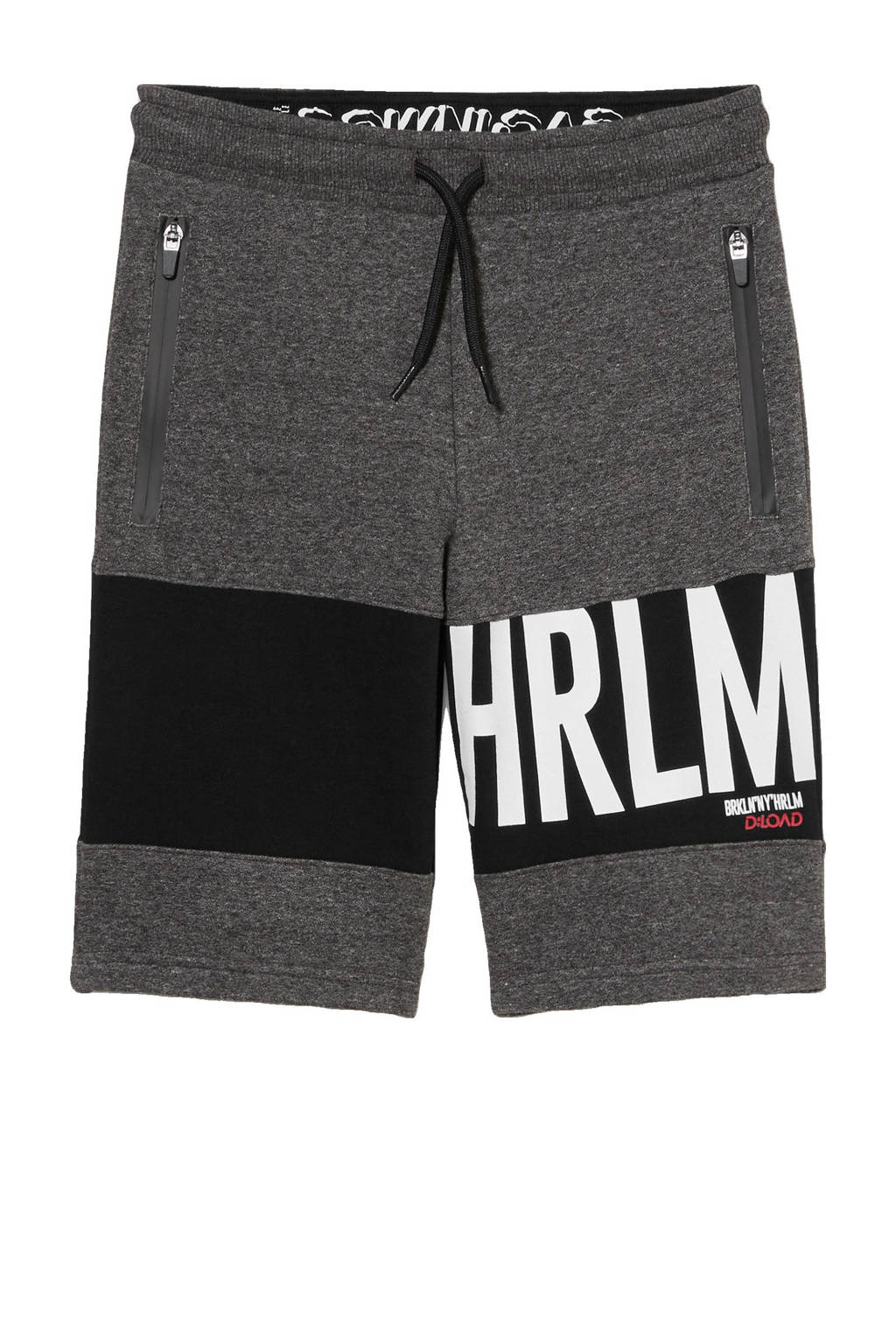C&A sweatshort met tekst grijs/zwart/wit, Grijs/zwart/wit