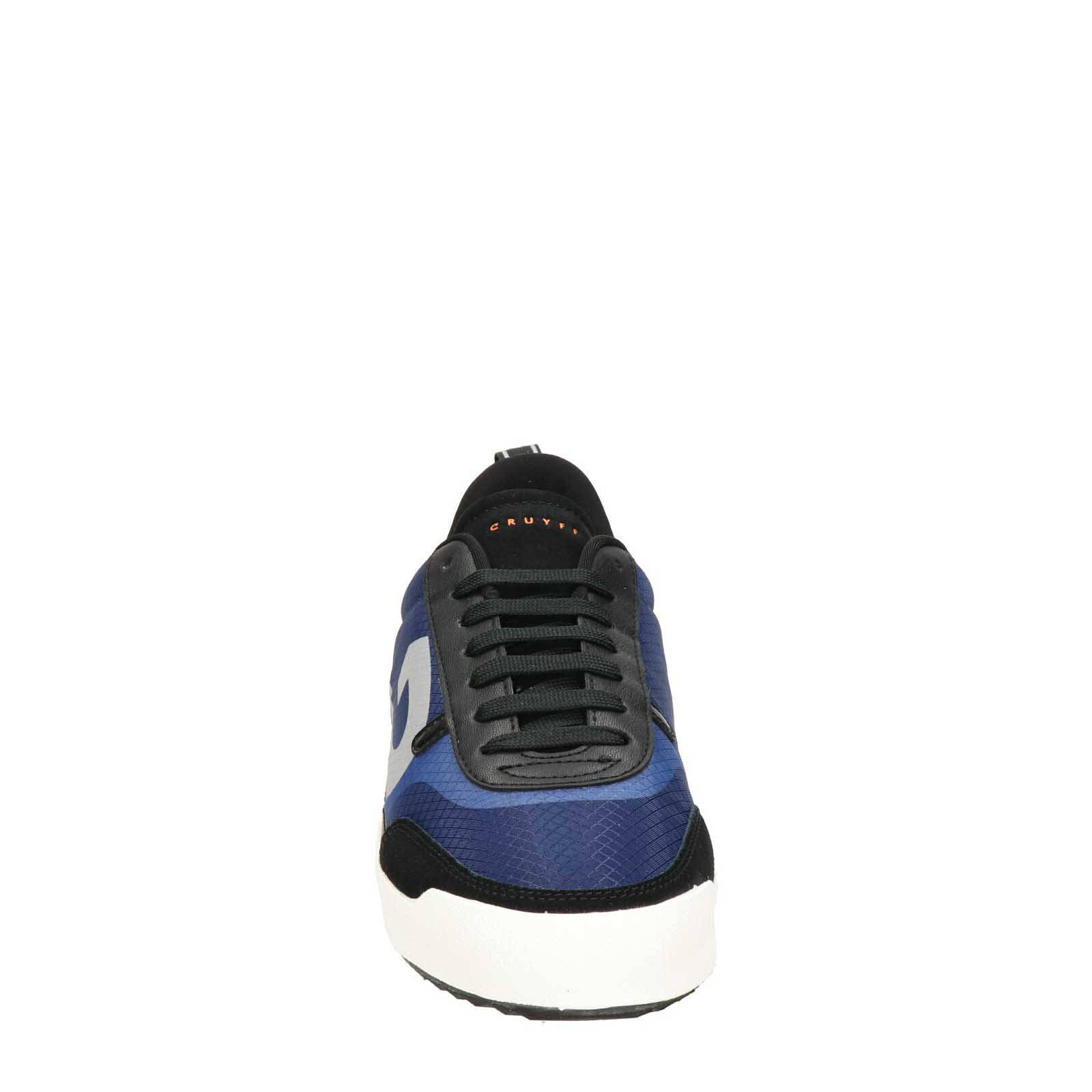 Cruyff Sneaker COSMO Zwart Leer/Grijs-Oranje Combi - Bormans Modeschoenen