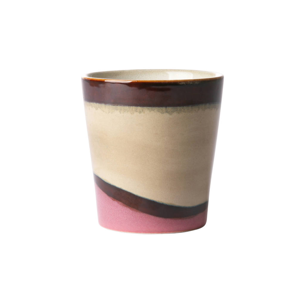 HKliving 70's koffiemok (Ø7,5 cm), Bruin, Roze