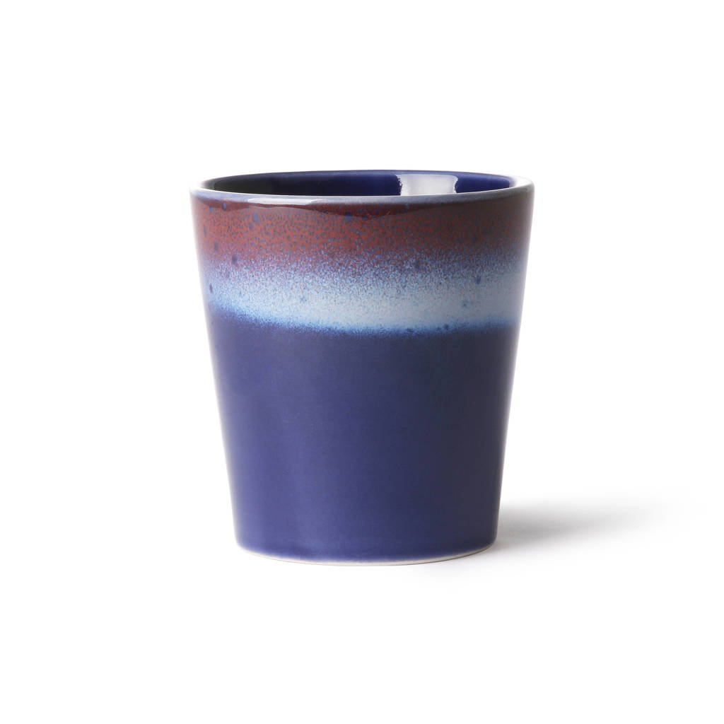 HKliving 70's koffiemok (Ø7,5 cm), Blauw, Paars