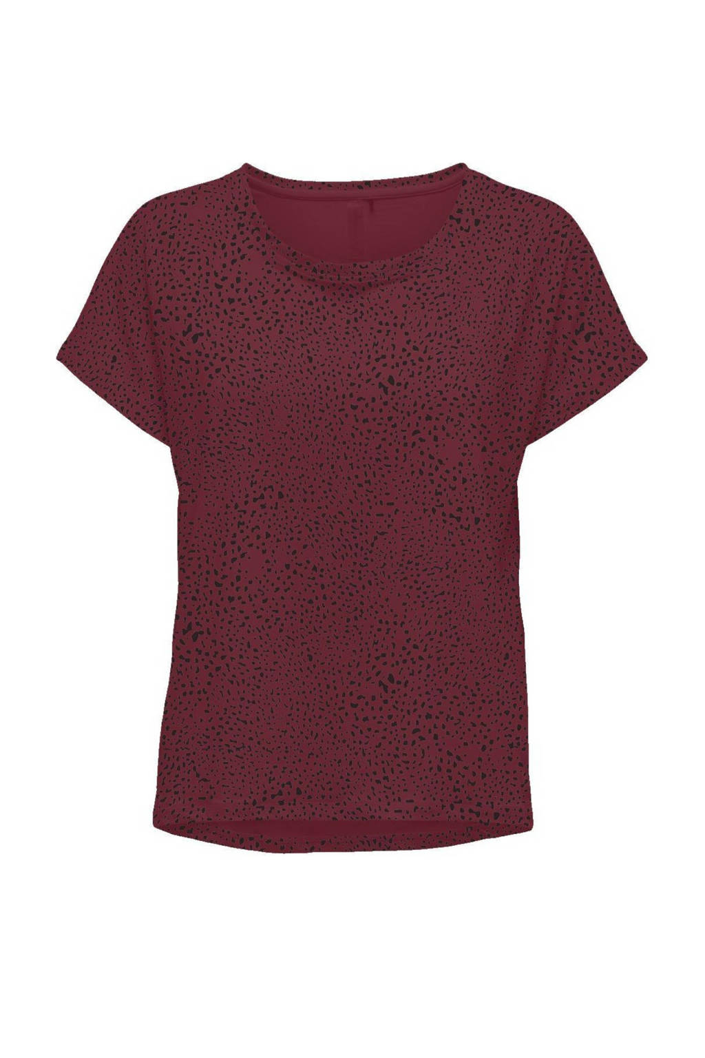 ONLY PLAY Girls sport T-shirt ONPAMARU donkerrood/zwart, Donkerrood/zwart