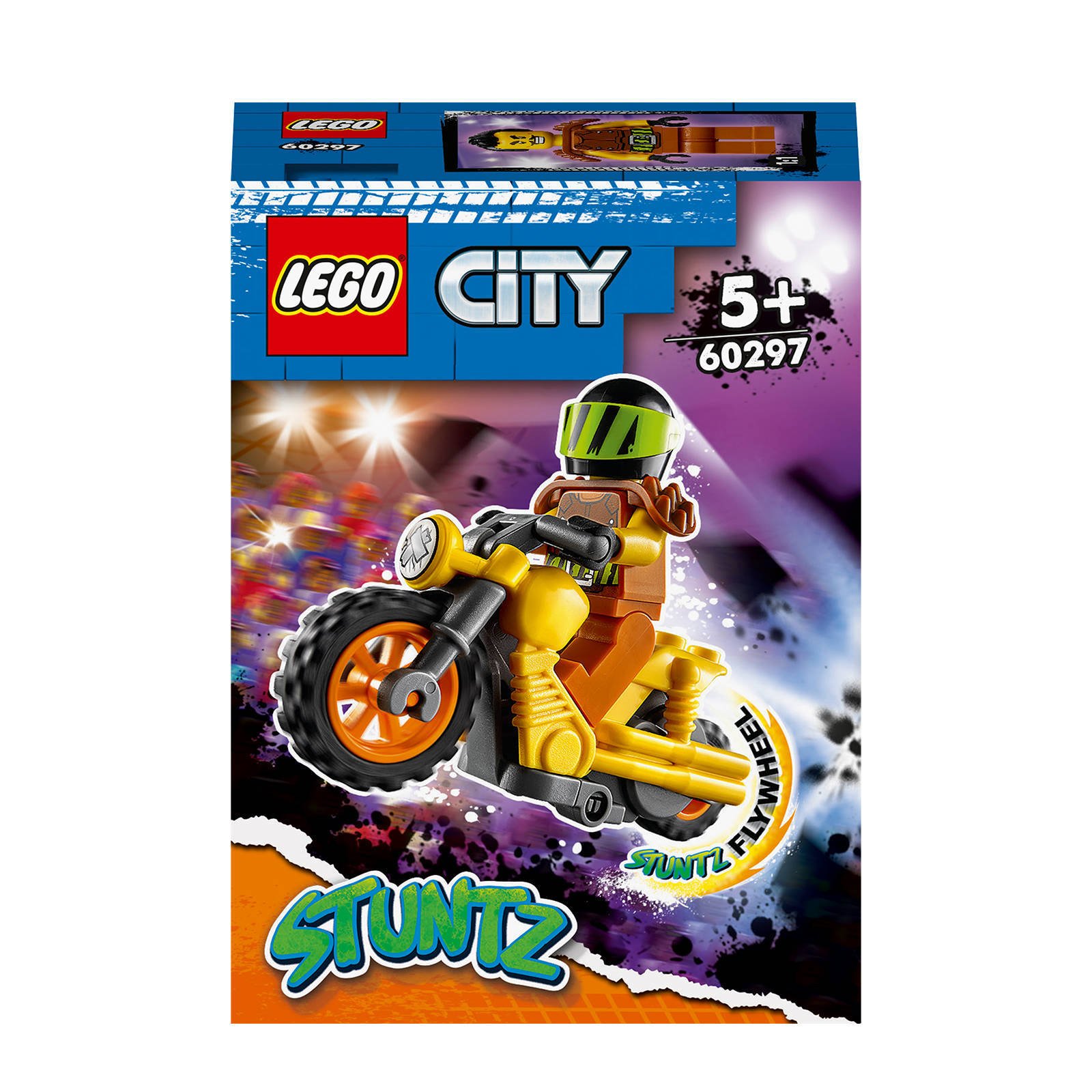 LEGO 60297 City Stuntz Sloop Stuntmotorfiets, Pull back Speelgoedmotorset Voor Kinderen +5 Jaar Met Opzwepende Figuur online kopen