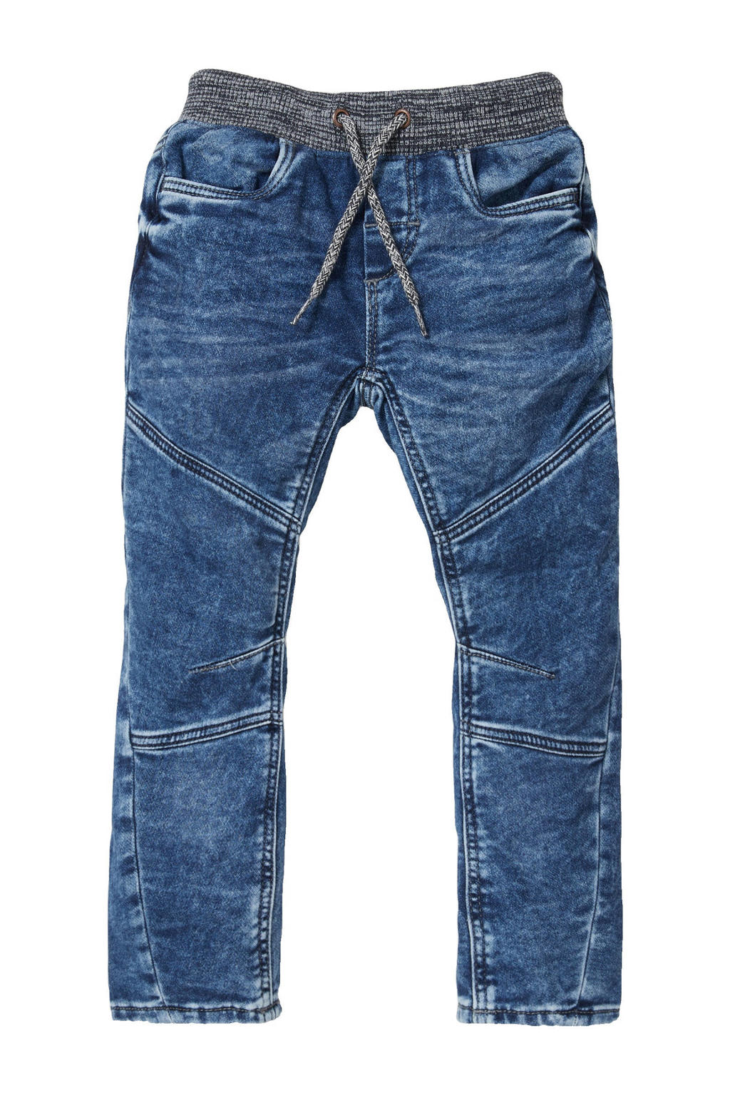 Stonewashed jongens C&A Palomino regular fit jeans van duurzaam stretchdenim met elastische tailleband met koord