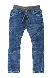 thumbnail: Stonewashed jongens C&A Palomino regular fit jeans van duurzaam stretchdenim met elastische tailleband met koord