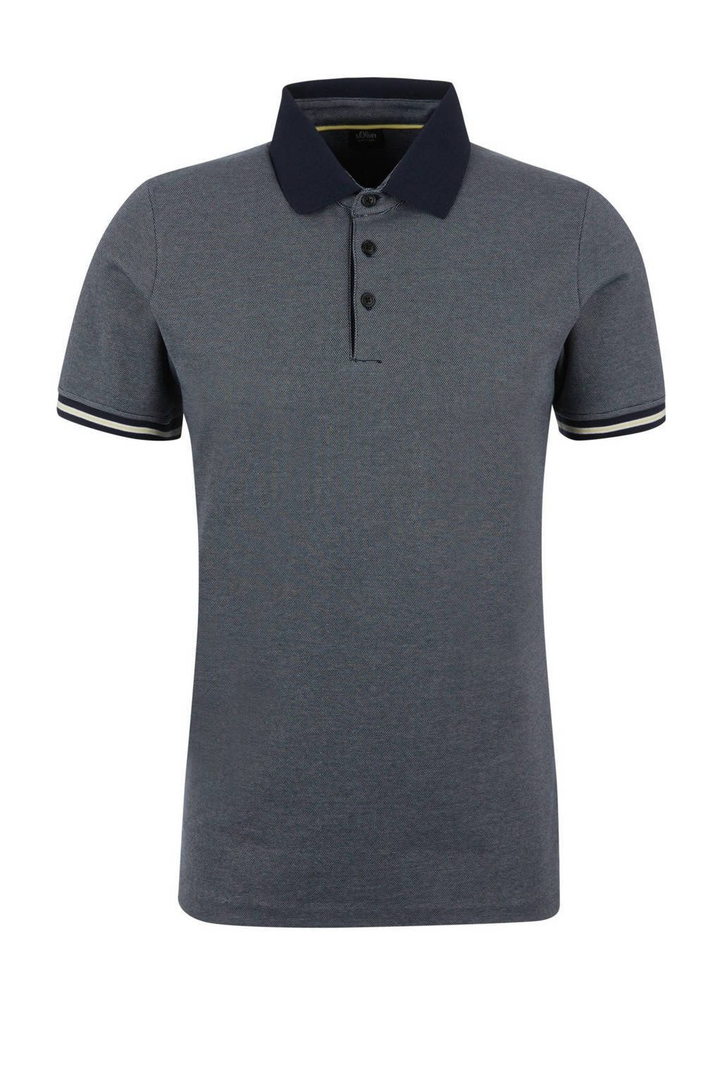s.Oliver BLACK LABEL regular fit polo donkerblauw, Donkerblauw