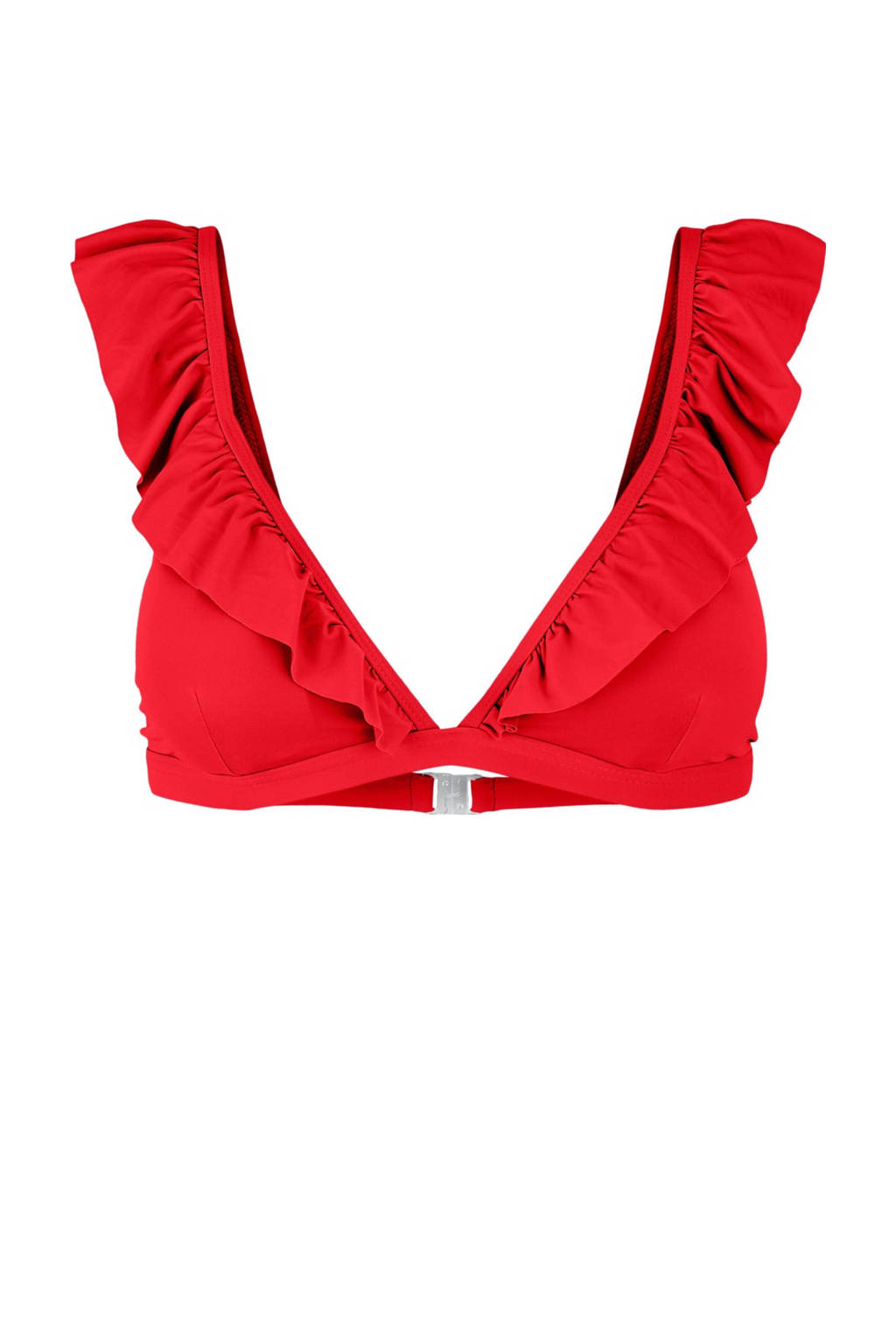 PIECES bikinitop Gwen met ruches rood, Rood