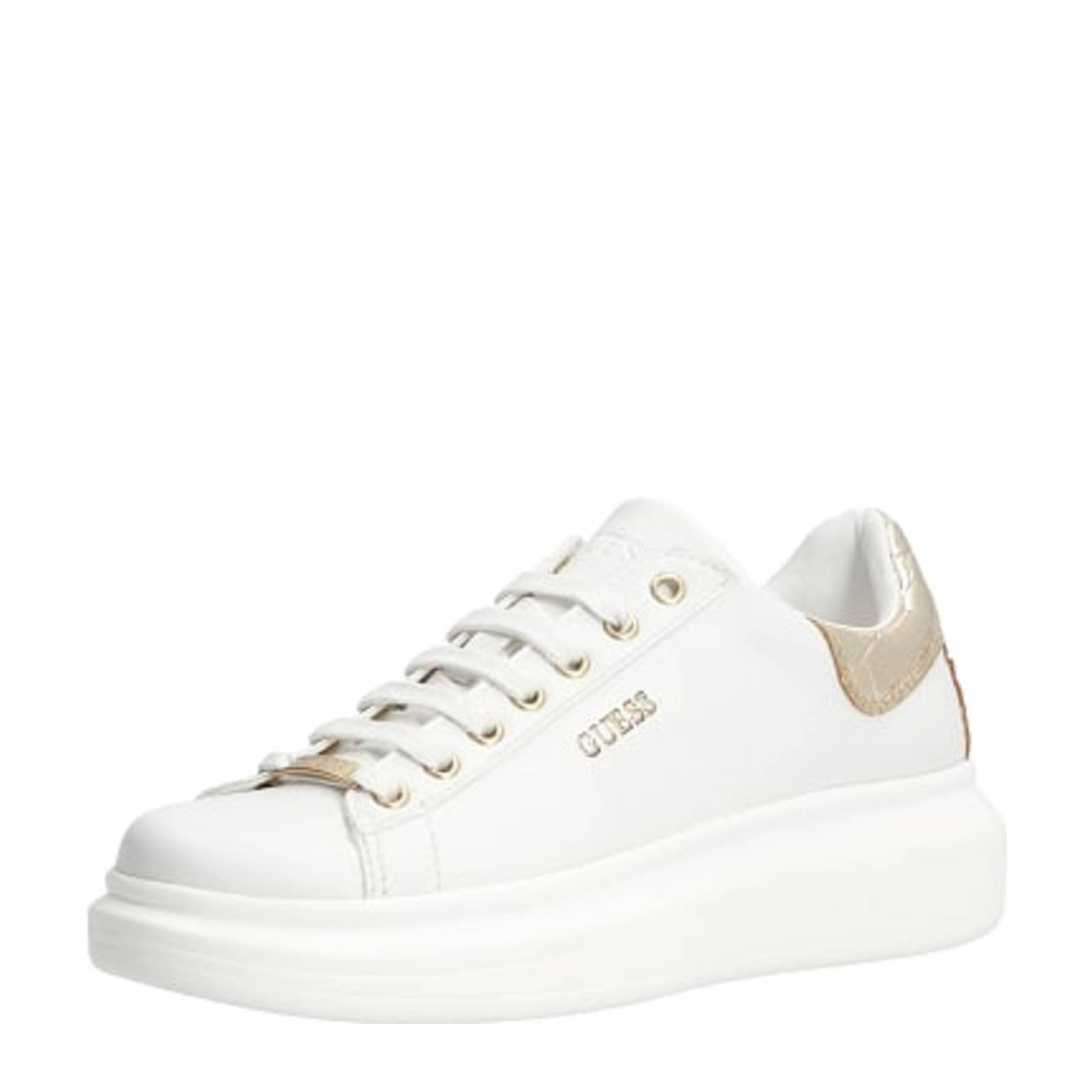 Guess sneakers 2025 wit goud