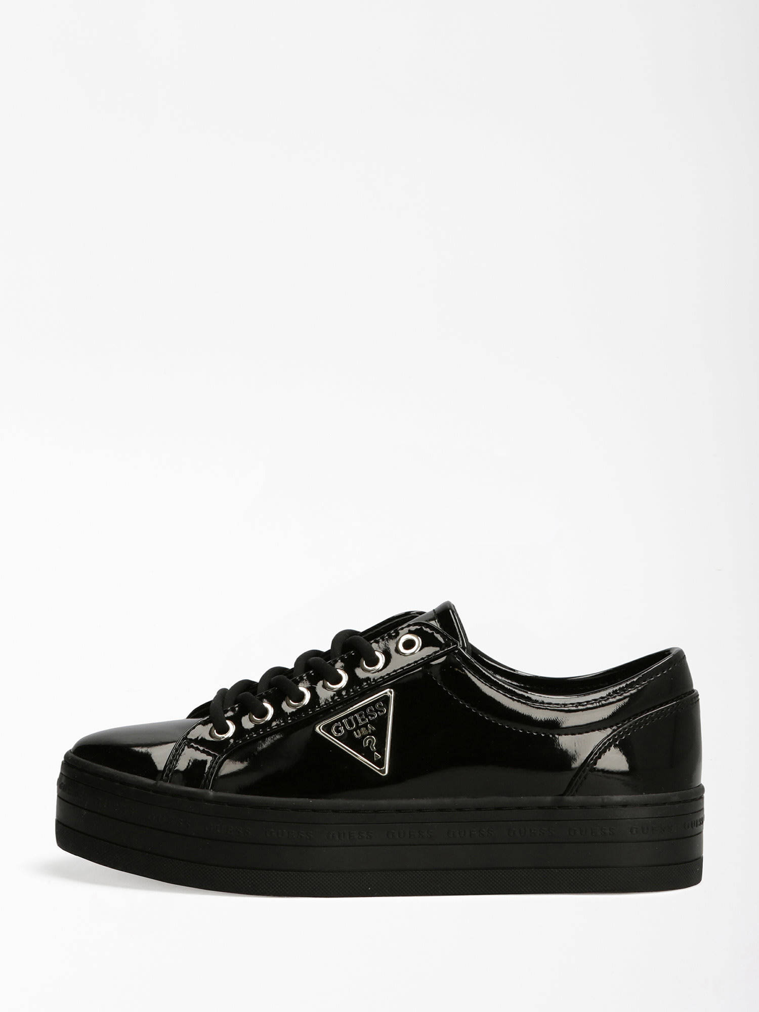 GUESS BHANIA plateau sneakers zwart | wehkamp