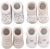 Apollo new born sokken - set van 4 in een geschenkset beige/lichtgrijs, Beige/lichtgrijs