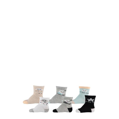 Apollo baby sokken - set van 6 beige/grijs/blauw/lichtblauw afbeelding