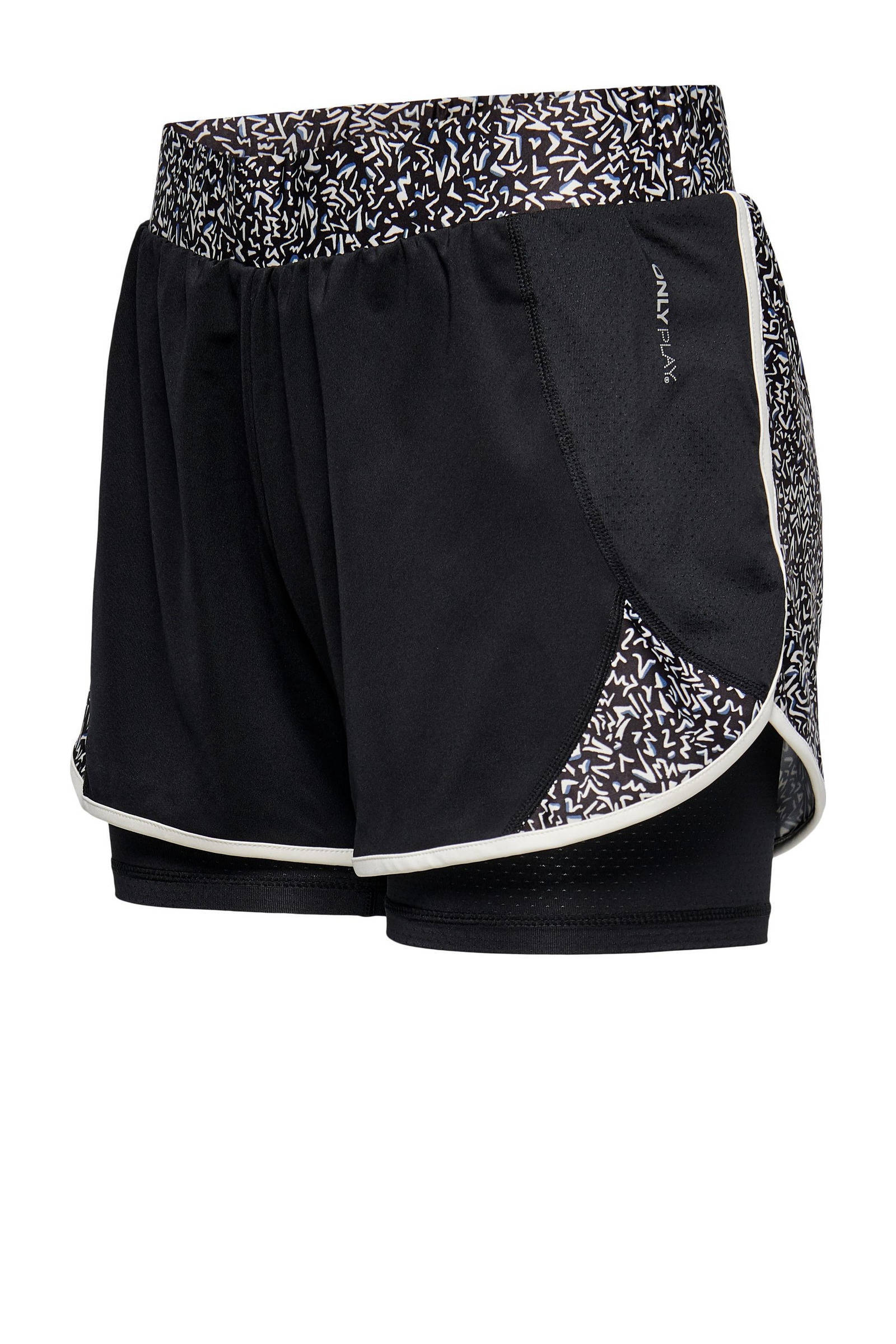 ONLY PLAY sportshort ONPJUDIEA zwart/blauw/wit | wehkamp
