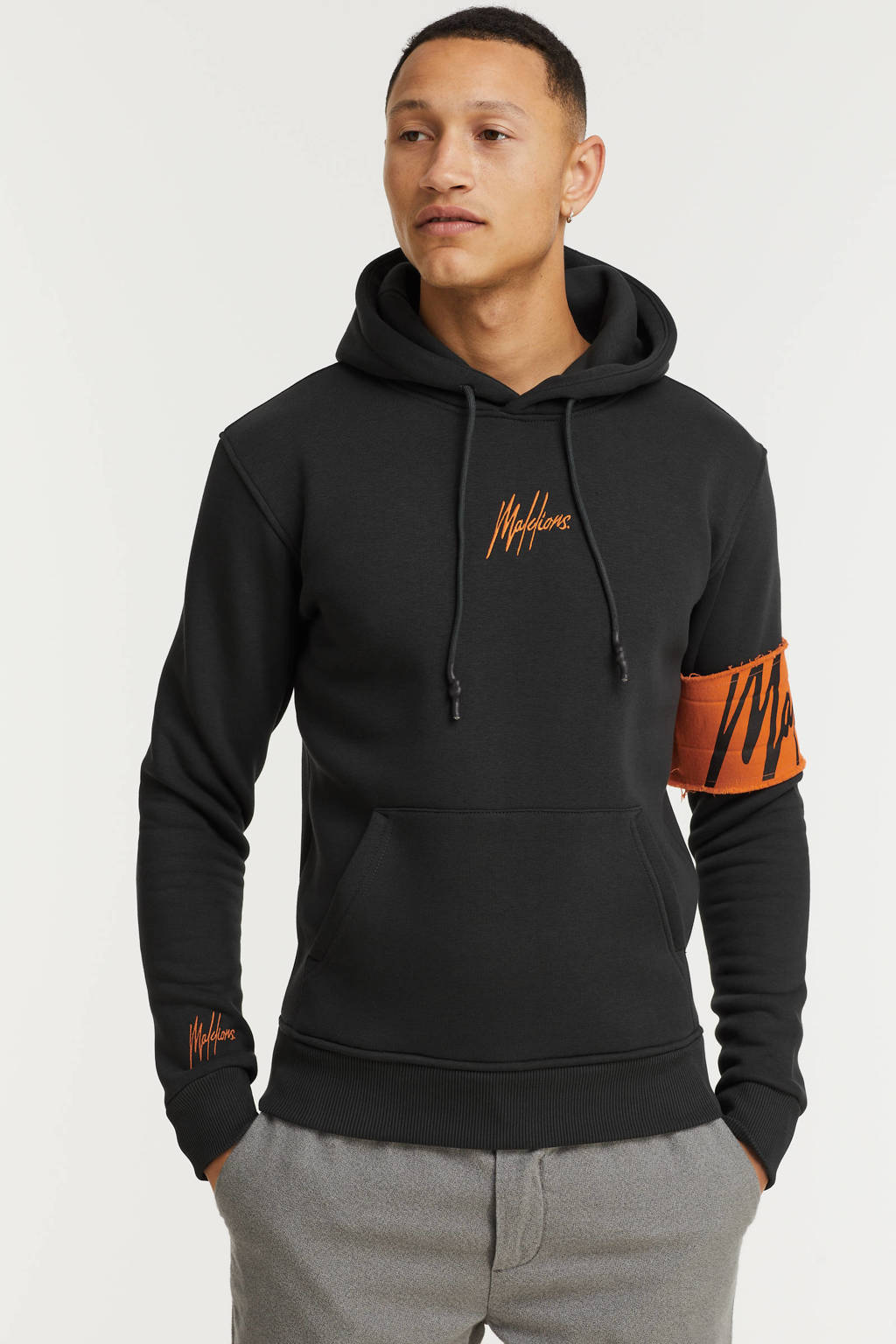 Malelions hoodie Captain met logo antra/orange