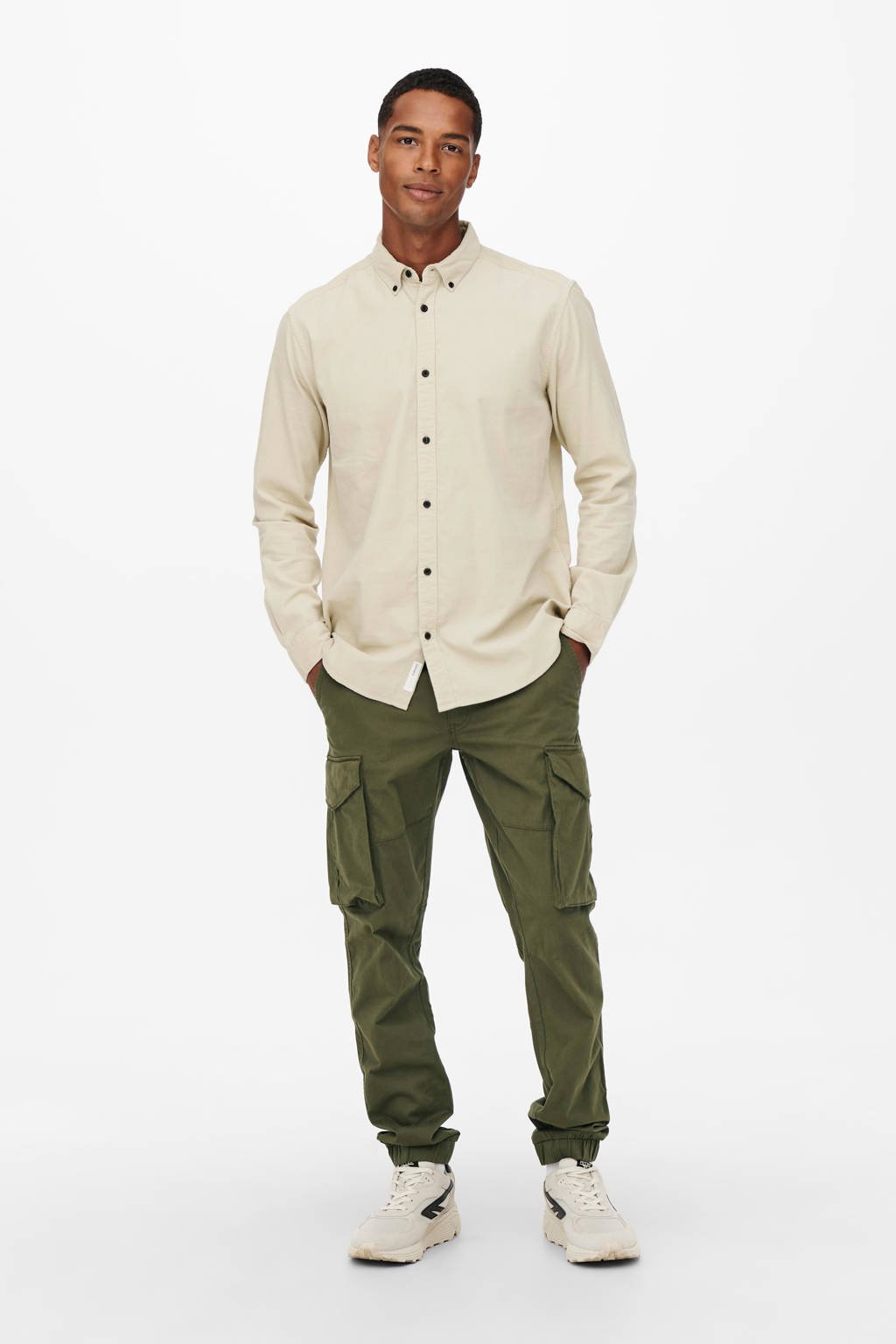 ONLY & SONS tapered fit cargobroek ONSKIM olive night, Olive night