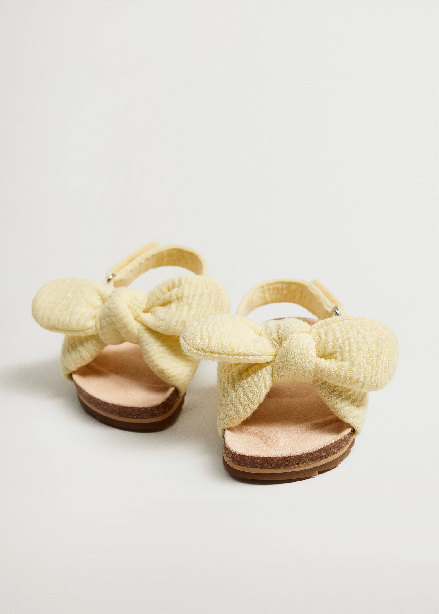 Mango Kids sandalen met strik lichtgeel | wehkamp
