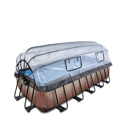 Exit Toys Timber Style EXIT Wood zwembad met zandfilterpomp en overkapping afbeelding