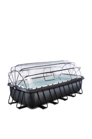 Black Leather EXIT Black Leather zwembad met zandfilterpomp en overkapping