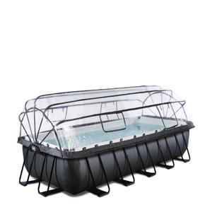 Black Leather EXIT Black Leather zwembad met zandfilterpomp en overkapping
