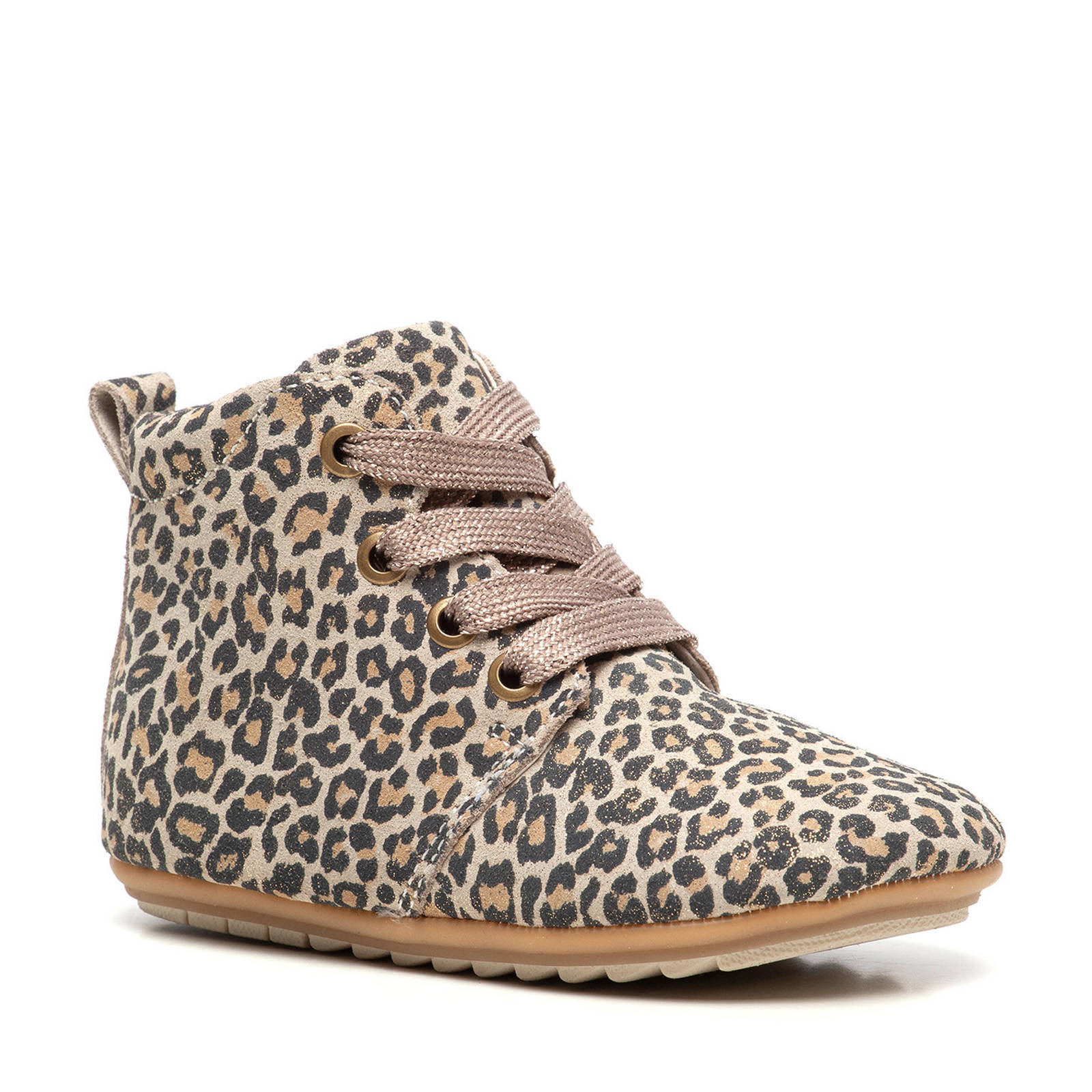 Scapino Groot leren babyschoenen met panterprint beige | wehkamp