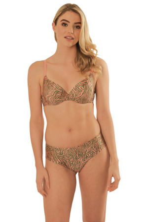 hipster Comfort met zebraprint roze/groen