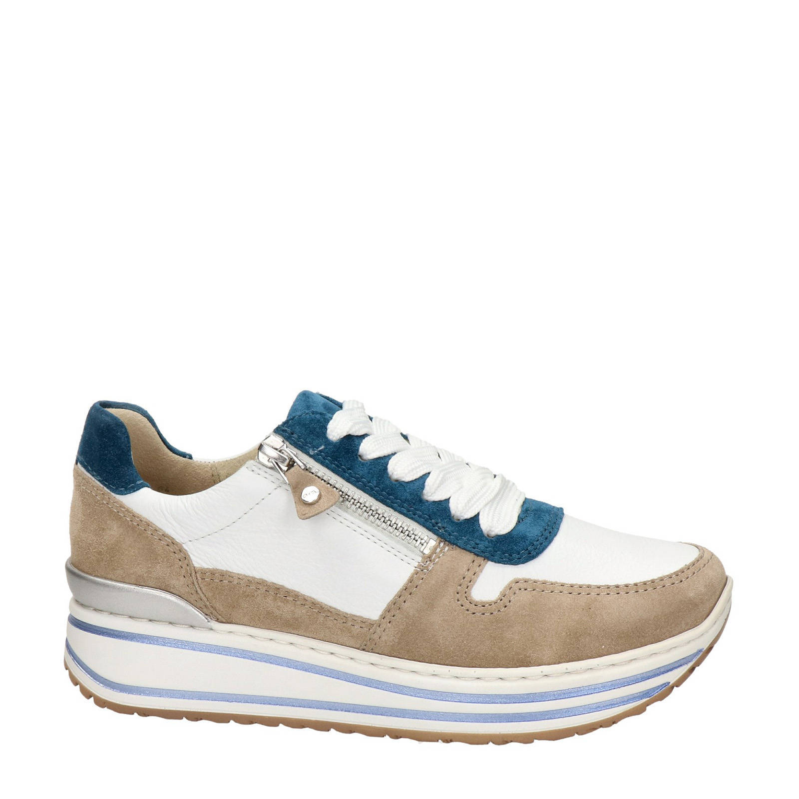 Ara suède plateau sneakers wit/multi | wehkamp
