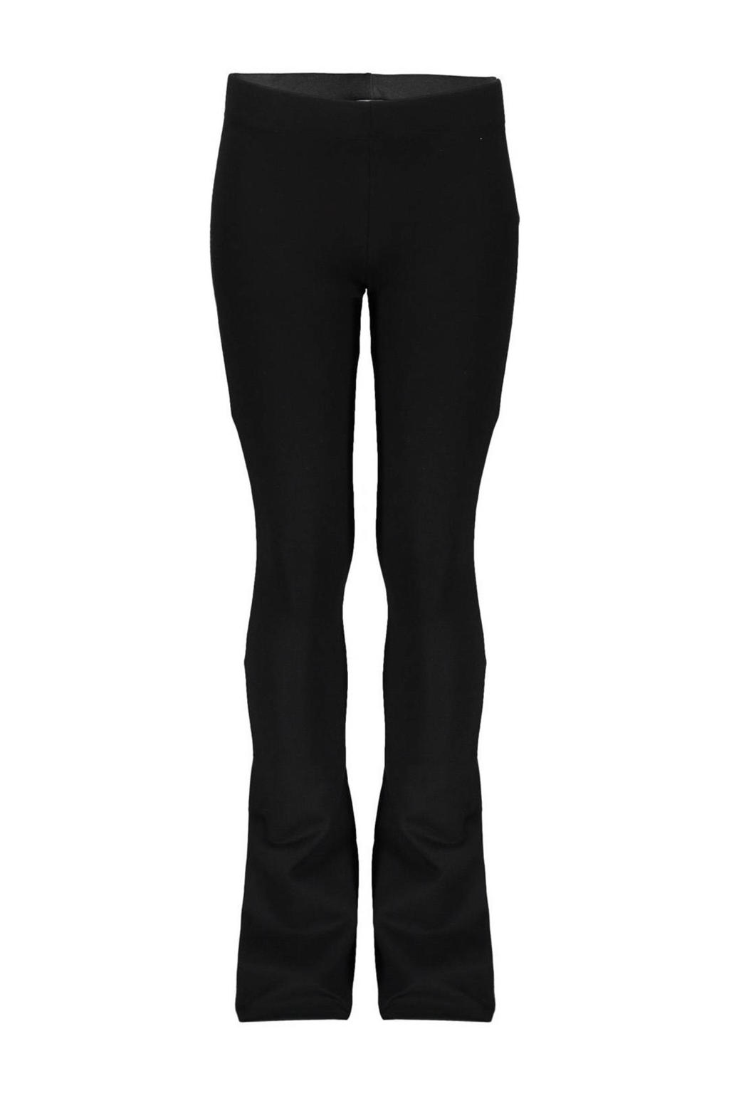 Zwarte meisjes Geisha flared broek van polyester met regular waist en elastische tailleband