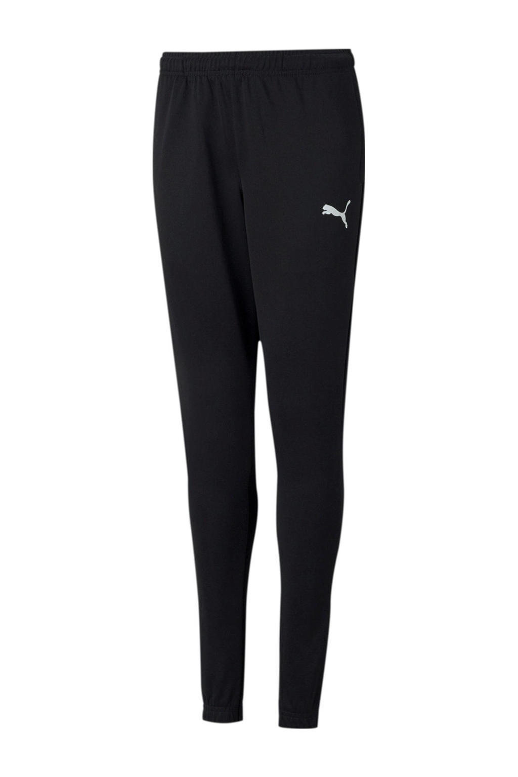 Zwarte jongens Puma Junior voetbalbroek van polyester met regular fit, elastische tailleband en logo dessin