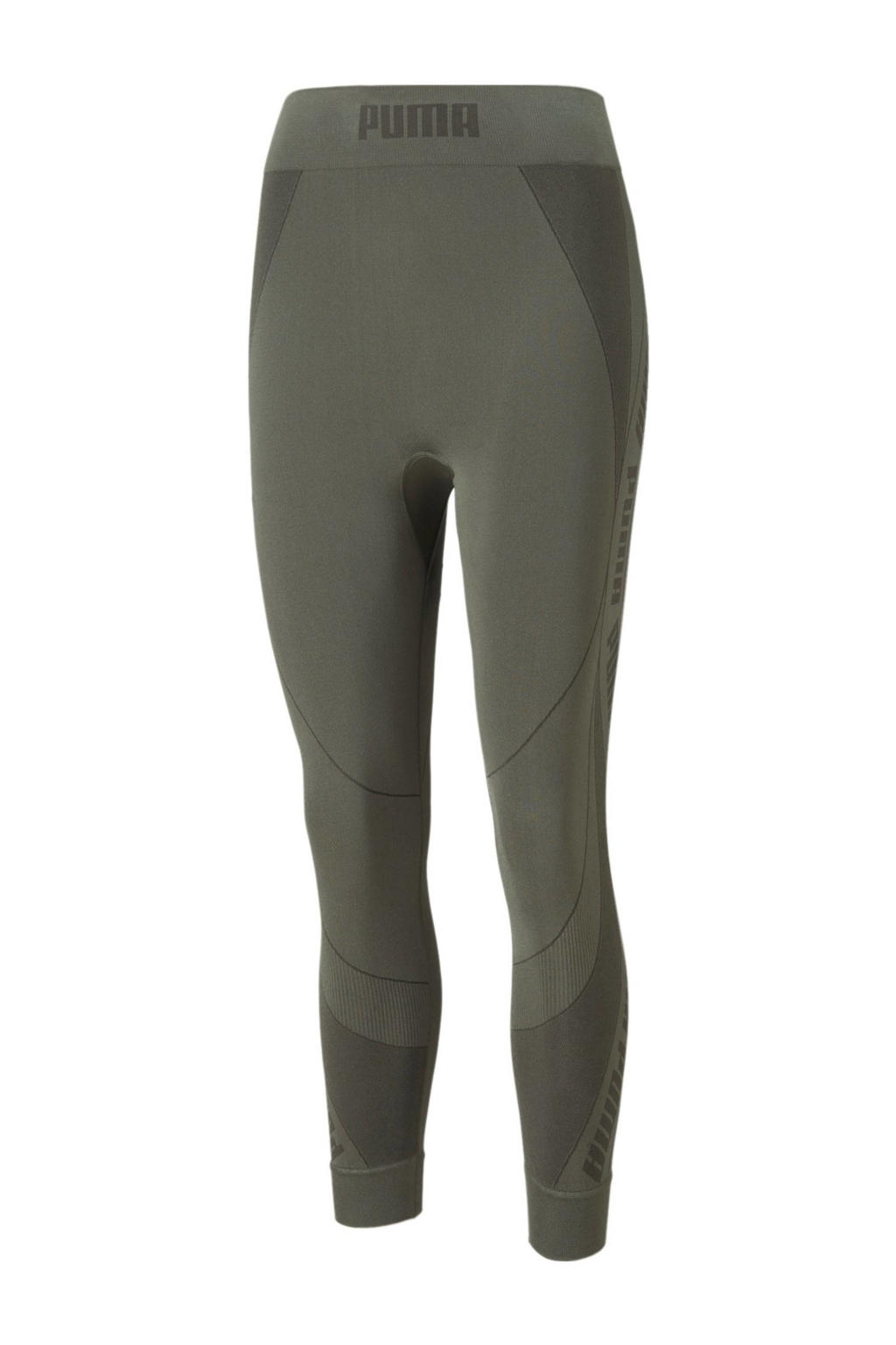 Groene dames Puma 7 8 legging van polyamide met slim fit, high waist en elastische tailleband