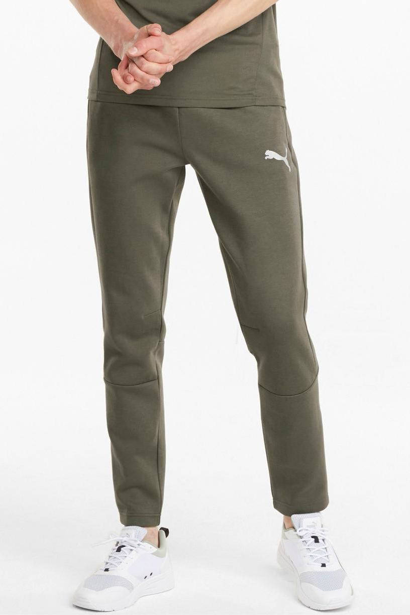 Puma slim fit broek groen | wehkamp