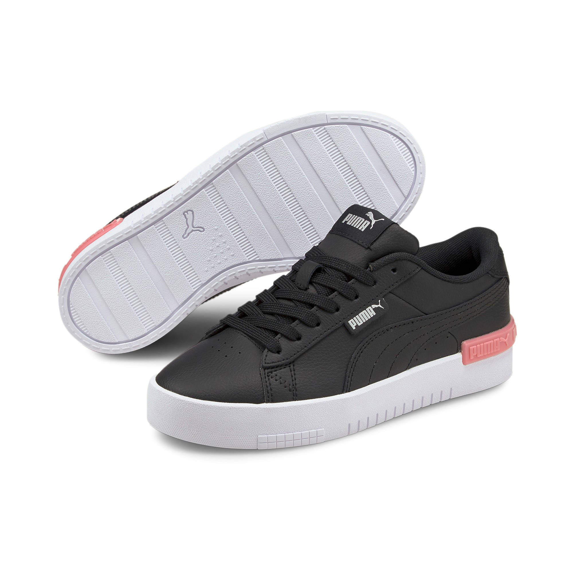 PUMA Carina low sneakers zwart/roze kinderen - Schoenen.nl