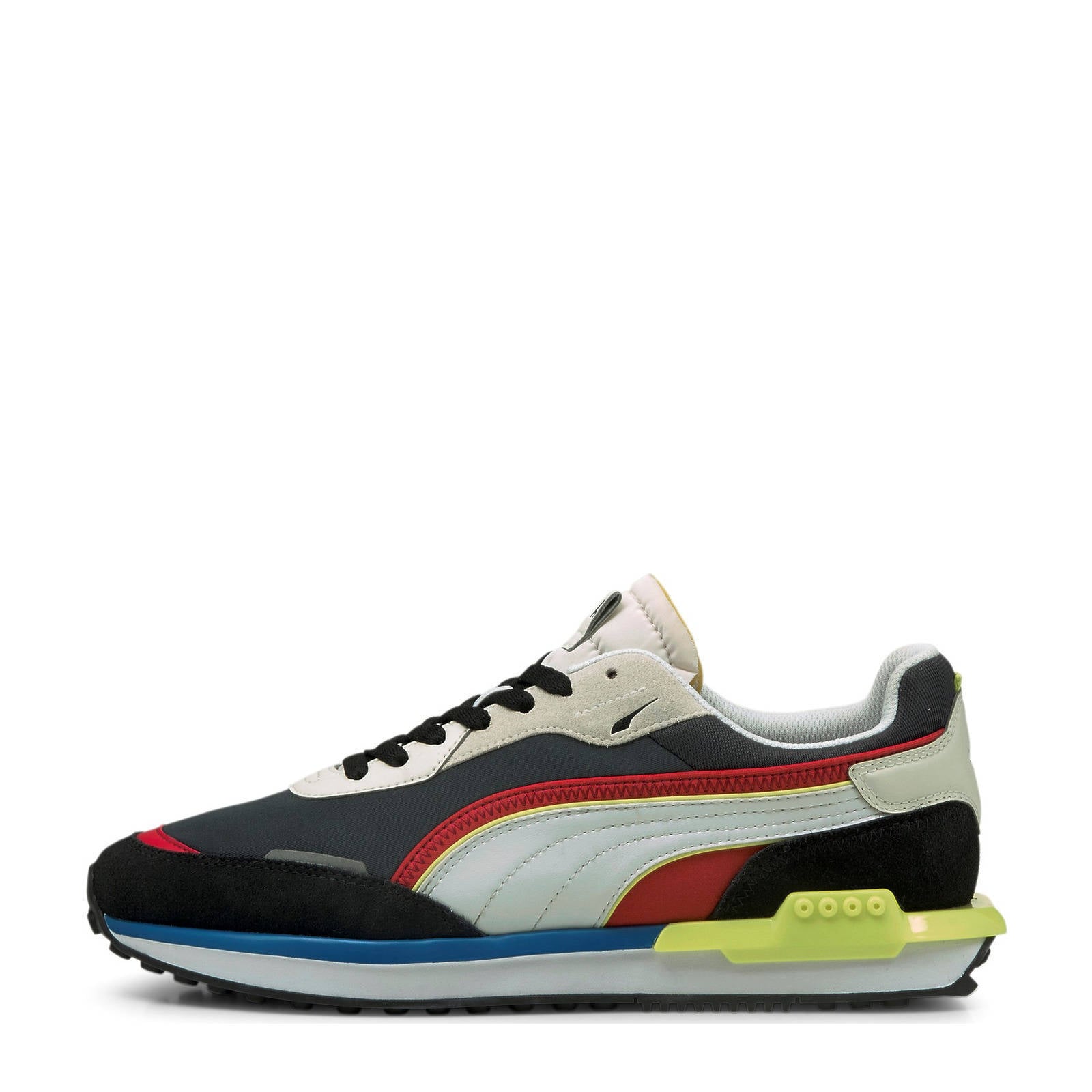 Puma City Rider sneakers zwart/donkerrood/geel | wehkamp
