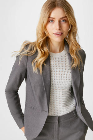 geweven blazer grijs melange